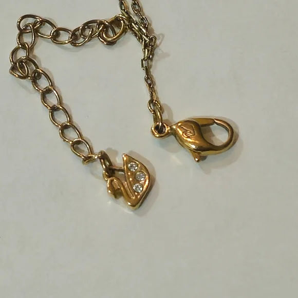 NEW Swarovski Gold Sand Dollar Pendant Necklace Crystals Summer Vacation Resort - Picture 2 of 7